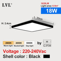 Plafonnier LED Carré Cuisine Effet Bois 18W ou 24W 3 Teintes Réglables