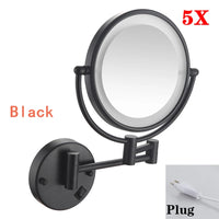 Miroir Grossissant Mural LED Double Face en Laiton 3x ou 5x