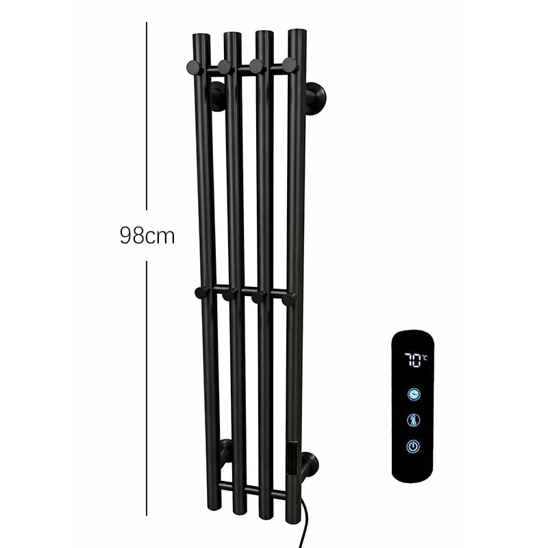 Sèche-Serviette Électrique Mural Vertical 3 ou 4 Barres Inox 98 cm