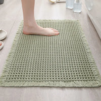 Tapis de Bain à Pompons Antidérapant Ultra Absorbant