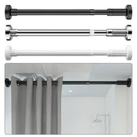 Tringle de Douche Inox Télescopique, Noir, Blanc ou Argent, 35 à 80 cm