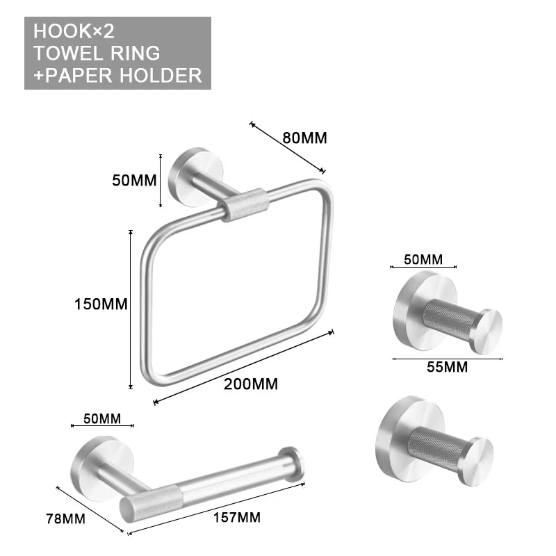 Porte-Serviette Mural Nickel Brossé à Composer