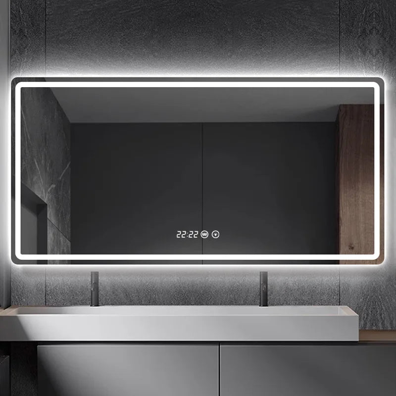Miroir LED Salle de Bain Rectangulaire Sans Cadre Tactile