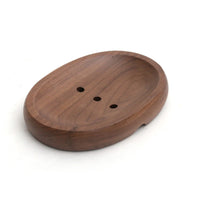 Porte-Savon en Bois de Noyer avec Système de Vidange