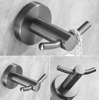 Patère Salle de Bain Murale Inox 304 Gris Anthracite, 9 Modèles