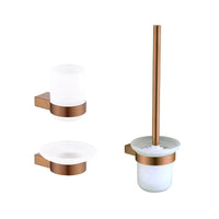 Ensemble d'Accessoires de Salle de Bain Or Rose Brossé