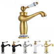 Mitigeur Lavabo Rétro Laiton Massif 7 Finitions