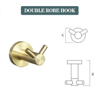 Accessoires Salle de Bain Doré Brossé Inox à la Pièce, 15 Articles