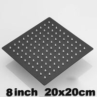 Douche Encastrable Noir ou Chromé, Pomme Carrée 20 ou 25 cm