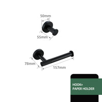 Accessoires Salle de Bain Noir Mat à la Pièce ou en Kit, 20 Choix