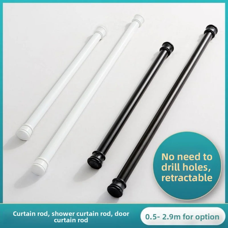 Barre de Douche Extensible Sans Perçage, Blanc ou Noir, 50 à 120 cm