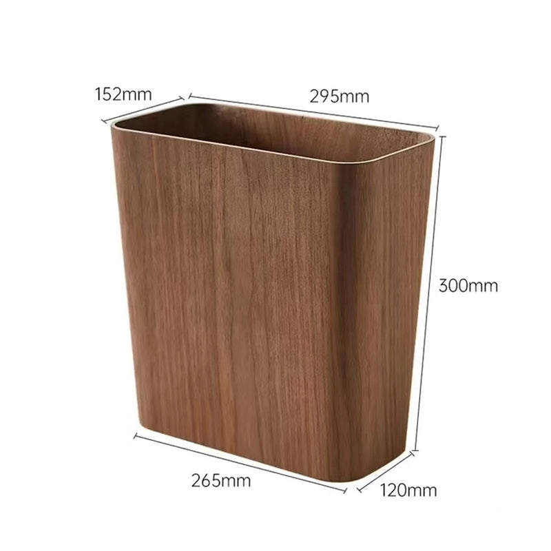 Poubelle Cuisine en Bois Style Japonais 12 L, Clair ou Foncé
