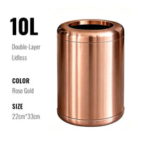Poubelle de Salle de Bain Luxe Inox Double Couche 8 ou 10 Litres
