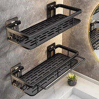 Étagère de Douche Inox Sans Perçage Adhésive Simple ou Double Niveau