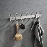 Patère Salle de Bain Inox Brossé, Barre de 1 à 7 Crochets