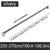 Barre Rideau de Douche Télescopique Inox, Noire ou Argentée, 80 à 270 cm
