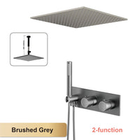 Douche Encastrable Thermostatique Pomme de Pluie Carrée, Plafond ou Mural, 4 Finitions