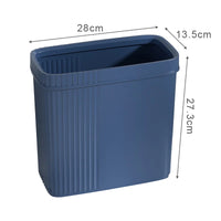 Poubelle Salle de Bain Étroite Nervurée avec Couvercle à Pression 28 cm
