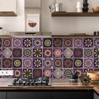 Carreaux Adhésifs Crédence 15 cm, 27 Motifs Colorés, 12 ou 24 Pièces