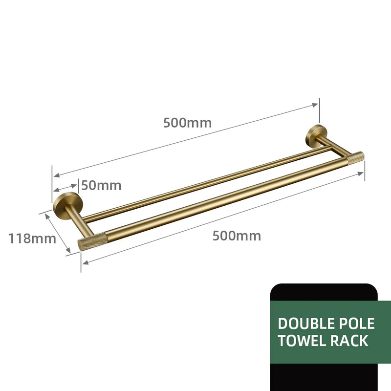 Accessoires Salle de Bain Laiton Doré Brossé Moleté à la Pièce, 20 Articles