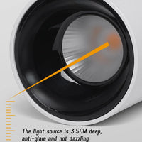 Spot LED Cuisine en Saillie Cylindre COB Anti-Éblouissement Dimmable, 5 à 24 W