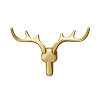 Patère Murale Bois de Cerf Alliage de Zinc Noir, Doré ou Argent