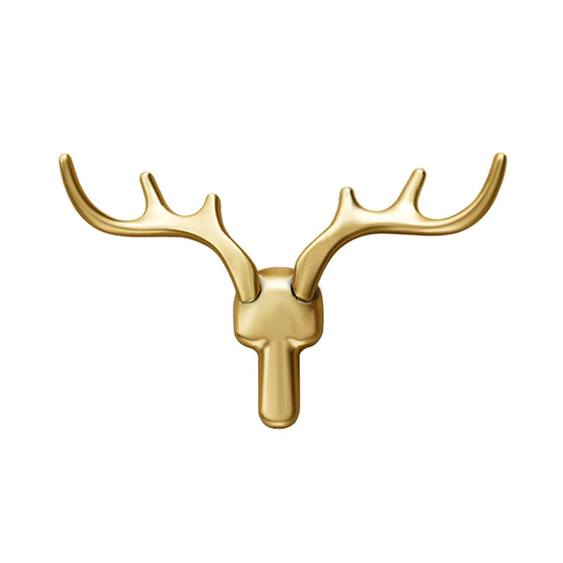 Patère Murale Bois de Cerf Alliage de Zinc Noir, Doré ou Argent