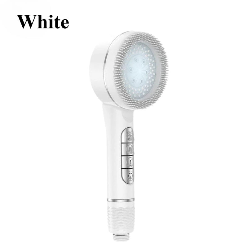 Pommeau de Douche à Boutons, Brosse Silicone Amovible, Accessoires à la Pièce