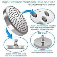 Pommeau de Douche Pluie Rond 15 cm Chromé ou Noir