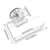 Porte-Papier Toilette à Ventouse Inox Noir Mat ou Nickel Brossé, Sans Perçage