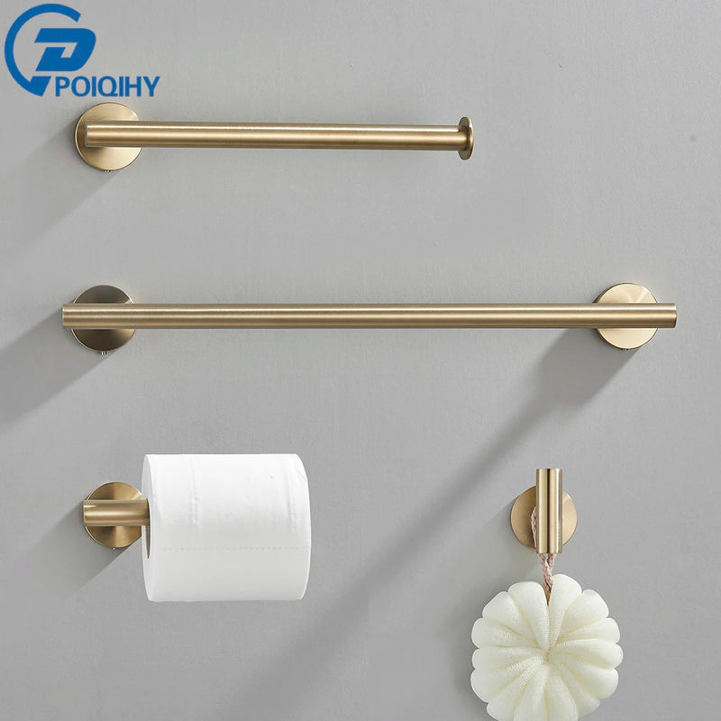 Accessoires Salle de Bain Doré Brossé à la Pièce ou en Kit de 4