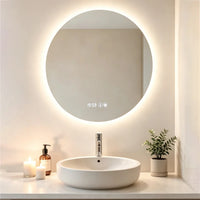 Miroir LED Rond Salle de Bain Anti-Buée Tactile 60 cm