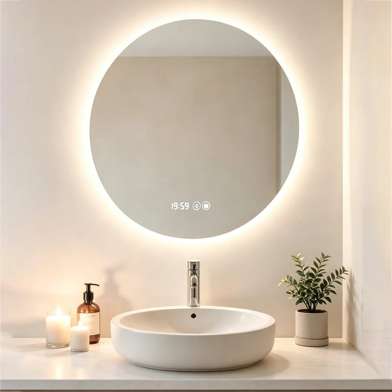 Miroir LED Rond Salle de Bain Anti-Buée Tactile 60 cm