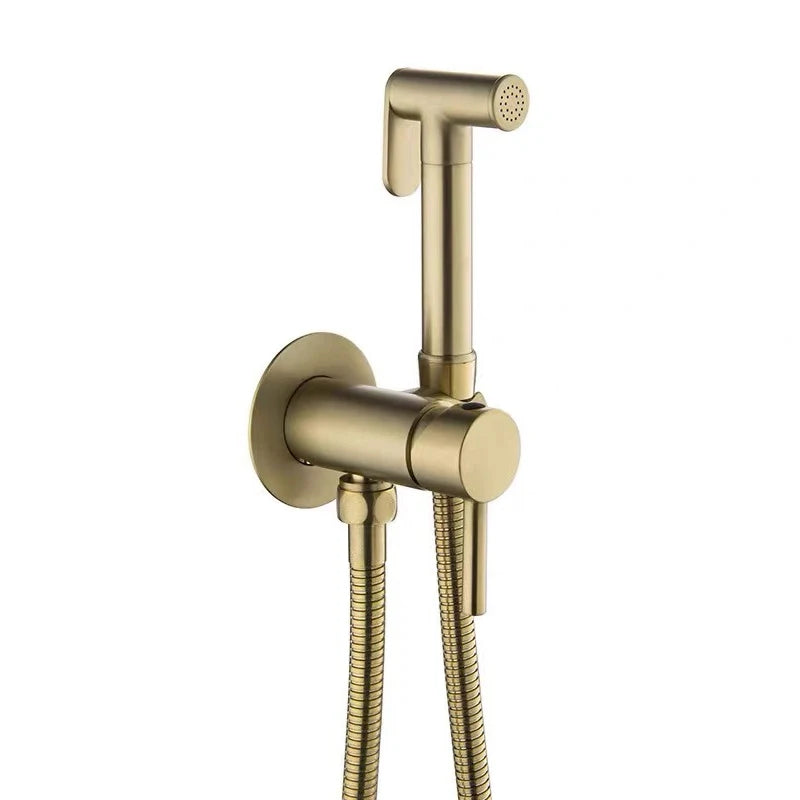 Douchette WC Mitigeur à Platine Ronde en Laiton, 5 Finitions