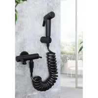 Douchette WC Noire avec Support et Flexible, Raccord G 1/2