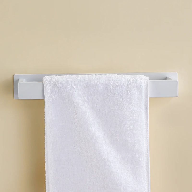 Porte-Serviette Adhésif sans Perçage Blanc ou Noir Mat en 3 Longueurs