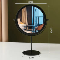Miroir de Table Rond Rotatif en Métal Doré ou Noir, 17 cm