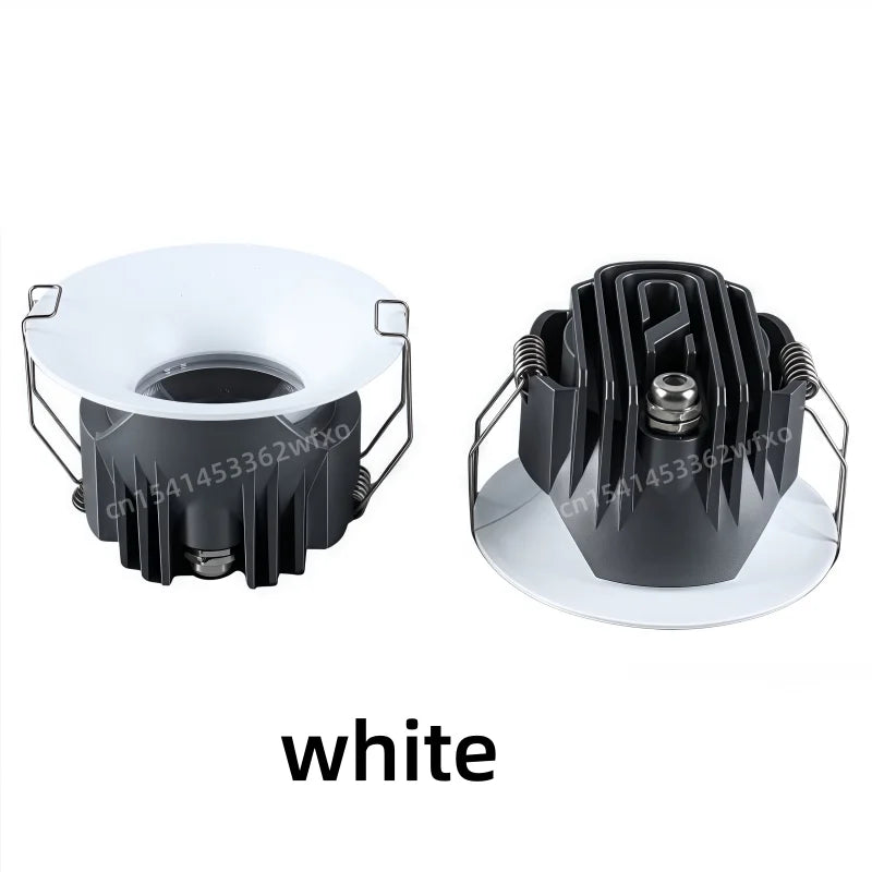Spot Salle de Bain IP65 COB Encastrable, 5 à 35 W, Noir ou Blanc