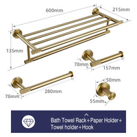 Porte-Serviette Mural Doré Brossé Kit Modulable