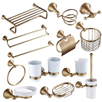 Ensemble d'Accessoires de Salle de Bain Bronze Antique Ouvragé