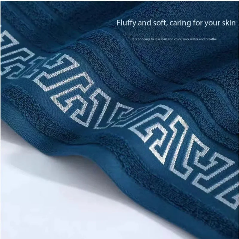 Serviette de Bain Coton Peigné Frise Grecque 70 x 140 cm