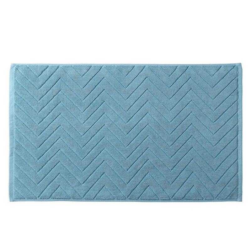 Tapis de Bain Coton Absorbant 45 x 75 cm, Motif Chevrons ou Cadre