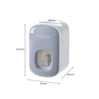 Distributeur de Dentifrice Mural Compact 11 cm, Presse-Tube Automatique Gris ou Noir