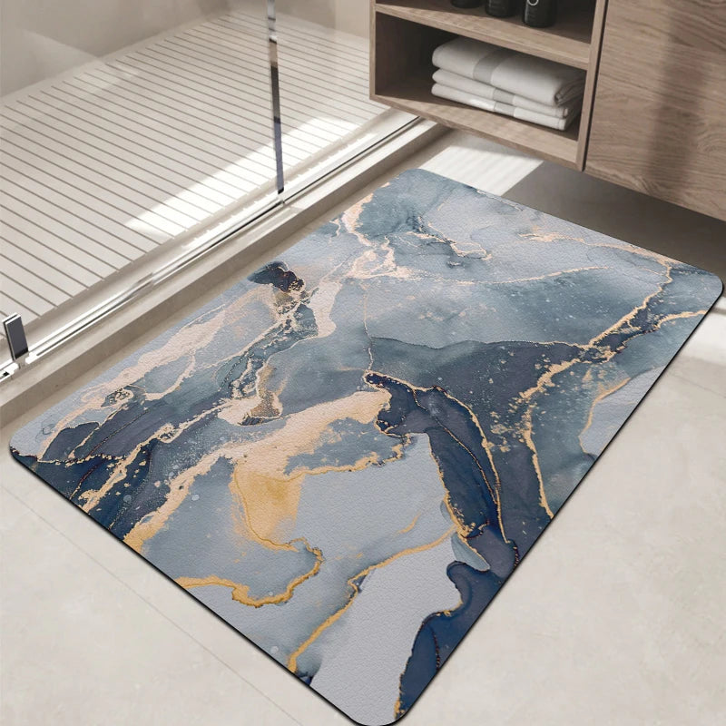 Tapis de Bain Diatomite Marbré Antidérapant, 4 Dimensions
