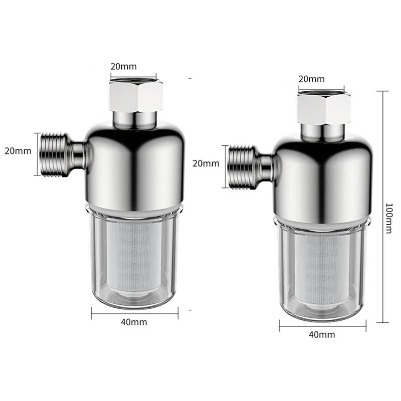 Filtre à Eau Laiton Chromé 40 Microns, 1 ou 2 Filtres, Chauffe-Eau et Douche