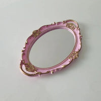 Plateau Miroir Ovale Rangement Bijoux Style Vintage