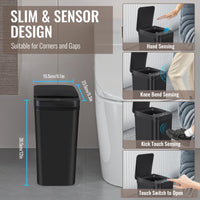 Poubelle Salle de Bain Capteur de Mouvement Sans Contact 12L