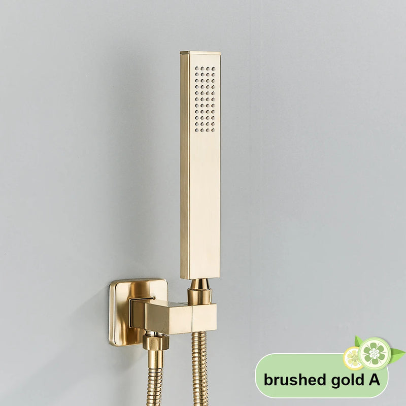 Pommeau de Douche Rectangulaire ABS, Sortie Murale et Flexible Inox 150 cm