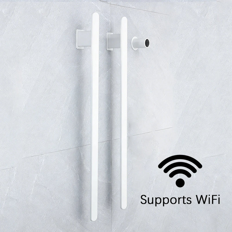 Sèche-Serviette Électrique Encastré Vertical 2 Barres Inox 84 cm, WiFi en Option