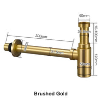Siphon Lavabo Inox 304 Réglable 10-100 mm, Sortie 300 mm, 5 Finitions